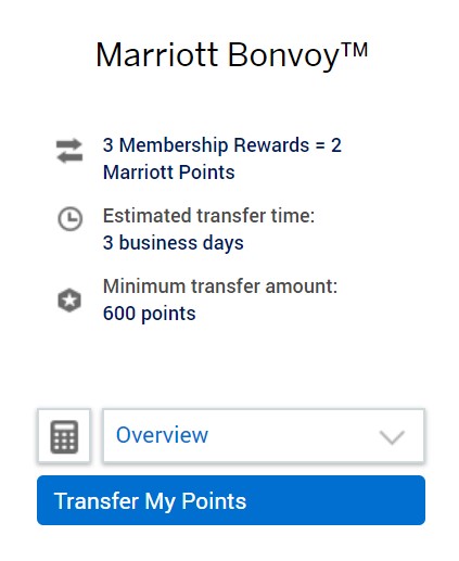 Transfer from Amex to Marriott Bonvoy