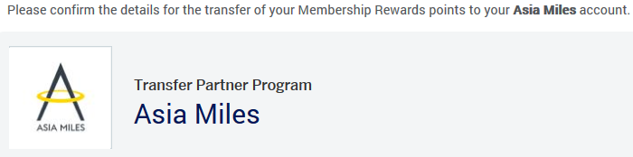 Asia Miles and Amex MR program