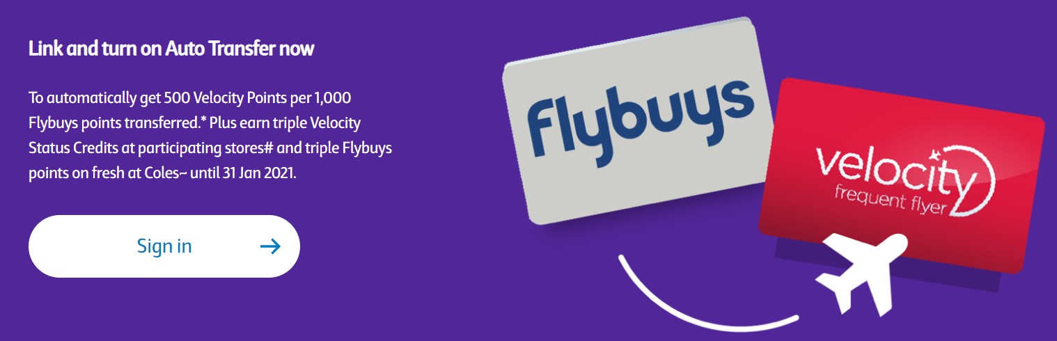Earn 500 Velocity points for every 1,000 flybuys points