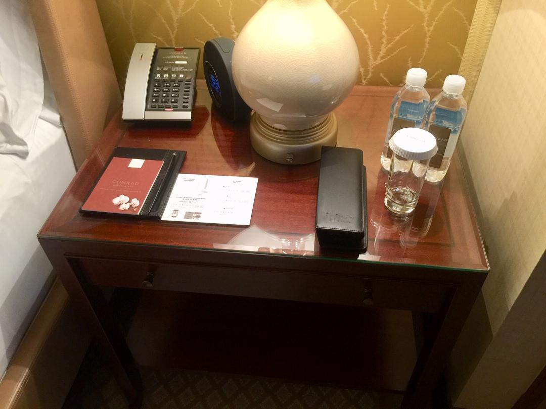 Bedside Table, King Deluxe Room, Conrad Hong Kong