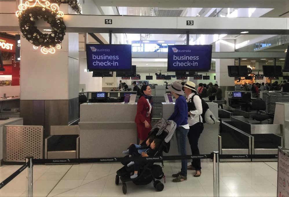 Virgin Australia Business Class Check-in, Sydney Airport