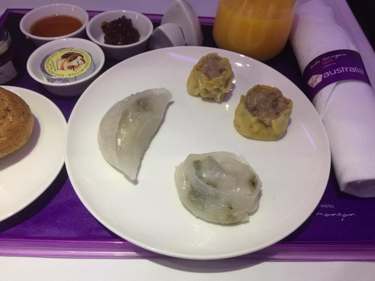 Virgin Australia Business Class Dim-sums