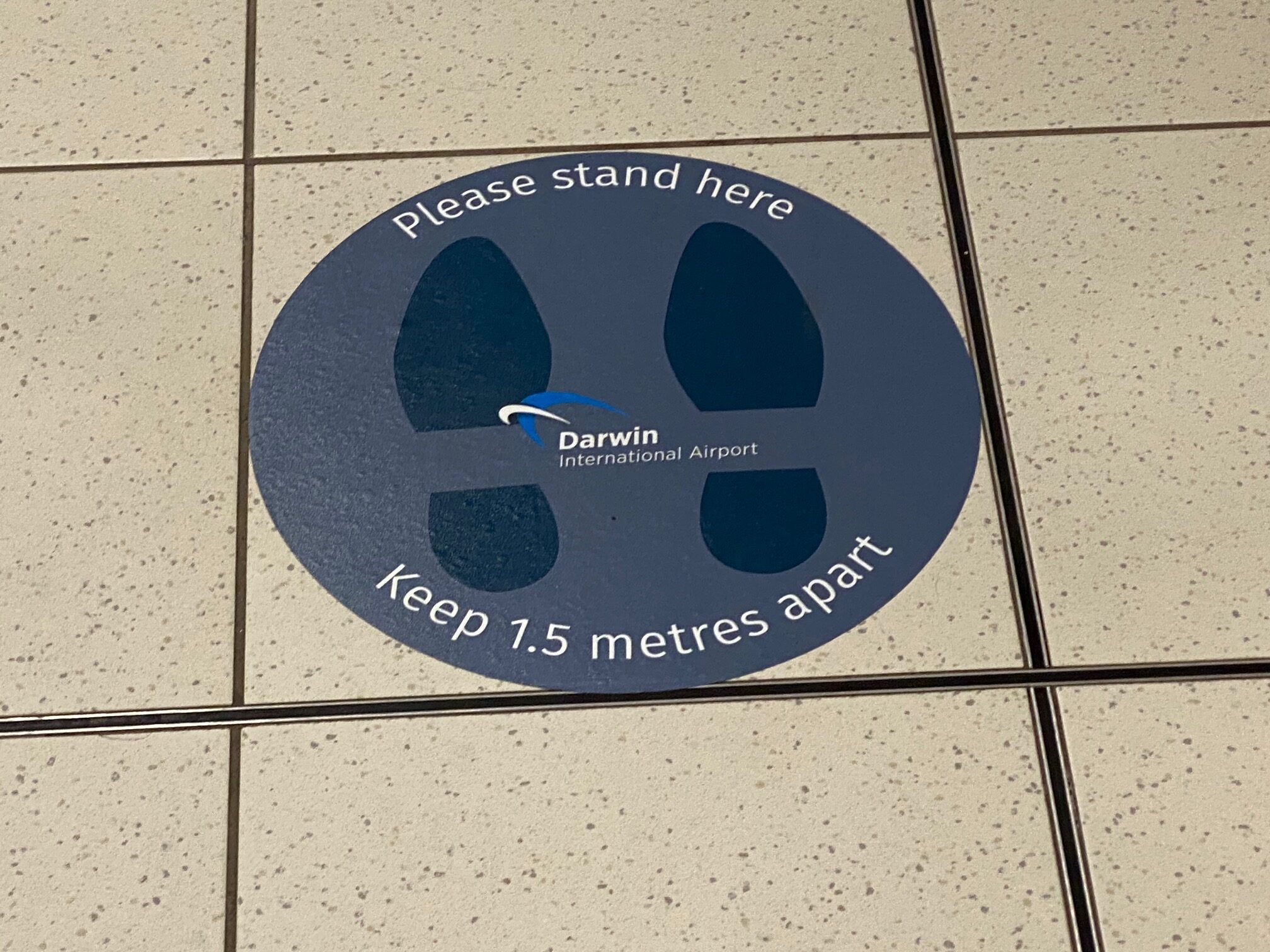 COVID safe message, Darwin Airport