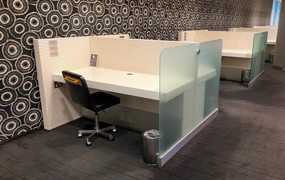 Individual work pods, Qantas Business Domestic Lounge - Sydney Airport