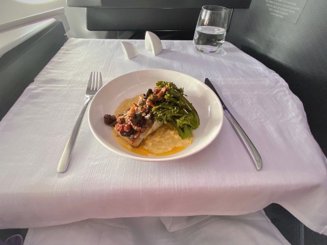 Virgin Australia A-330 Business Class Lunch