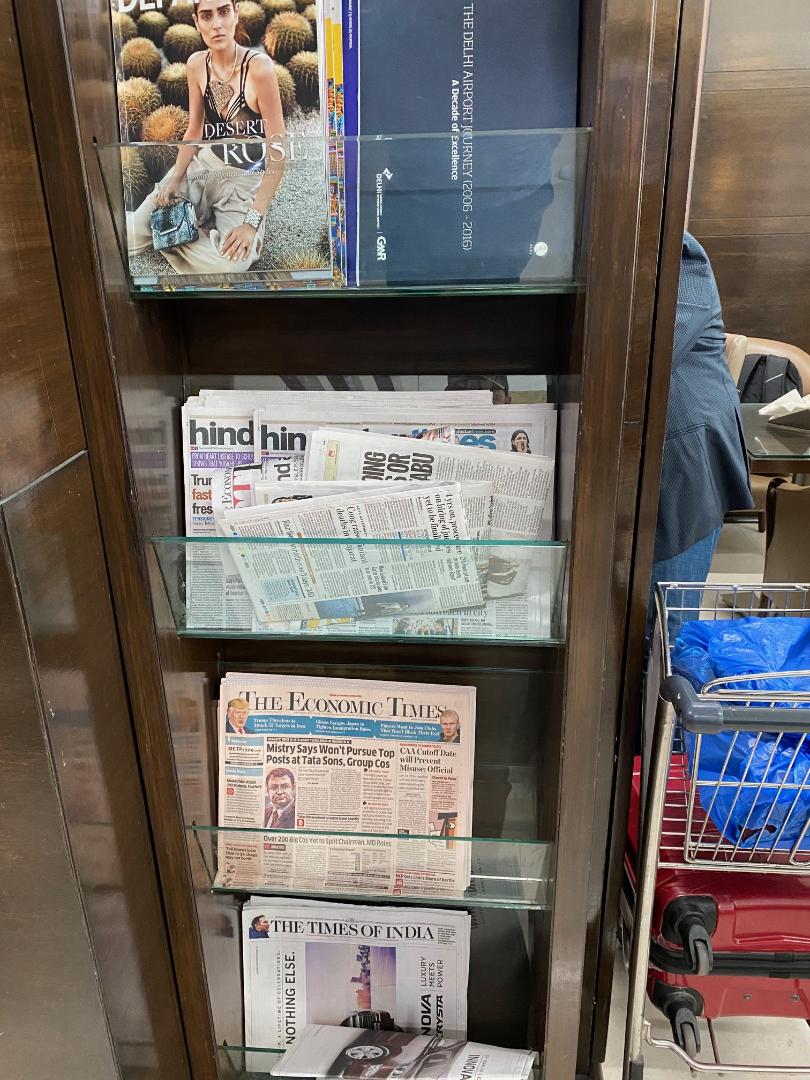 Newspaper & Magazines at Amex Lounge, Delhi Airport