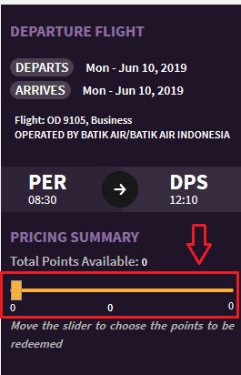 Malindo Miles Perth-Denpasar redemption