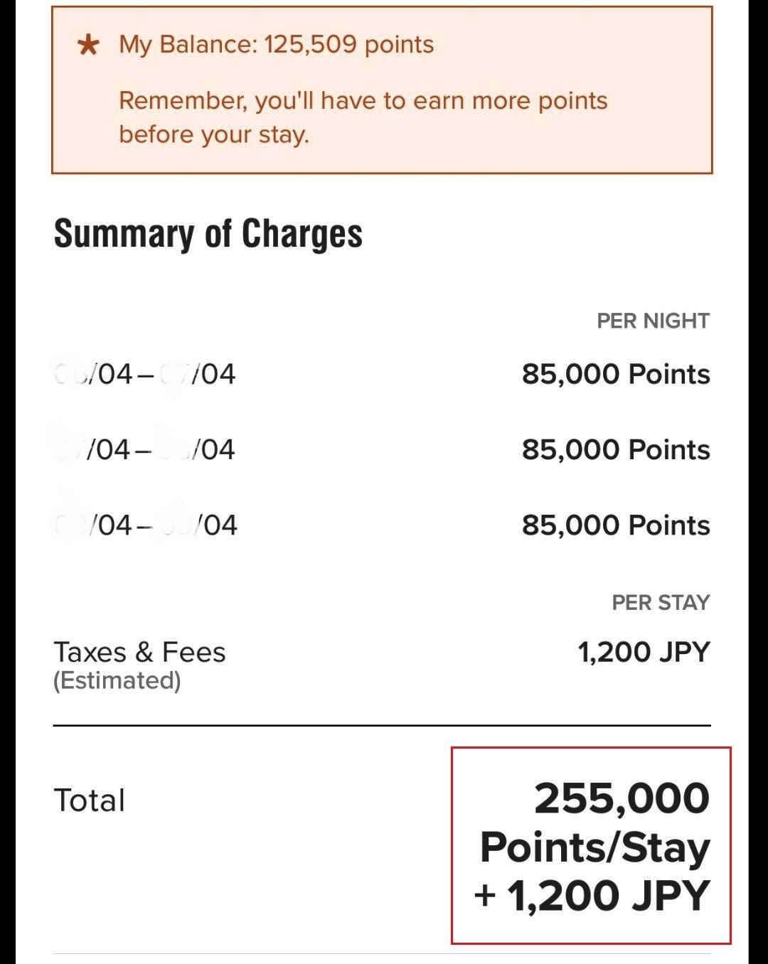 Points Advance Booking