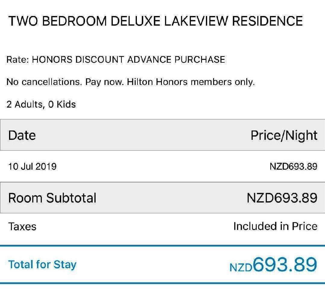 Hilton Queenstown Price