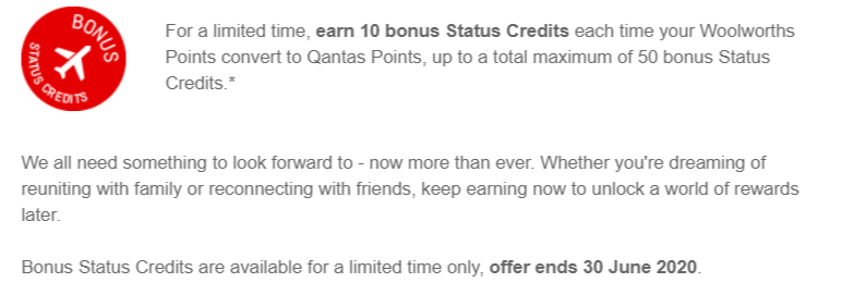 You can earn up to 50 status credits under the offer