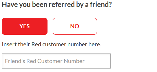 Referral Code prompt