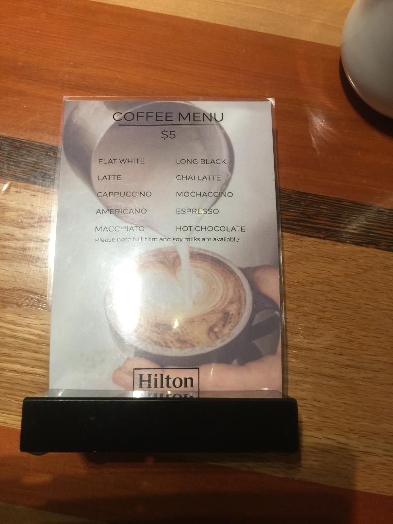 Hilton Quneenston Coffee Menu