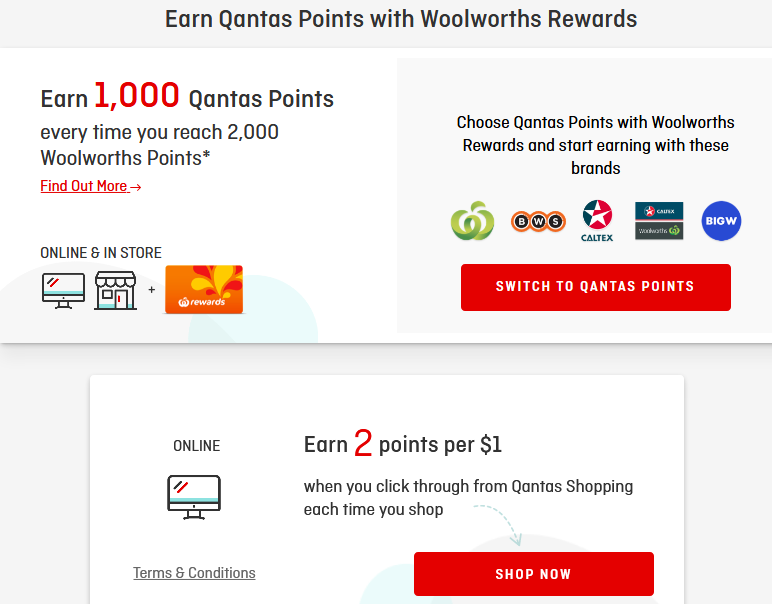 Woolworths on Qantas Shopping