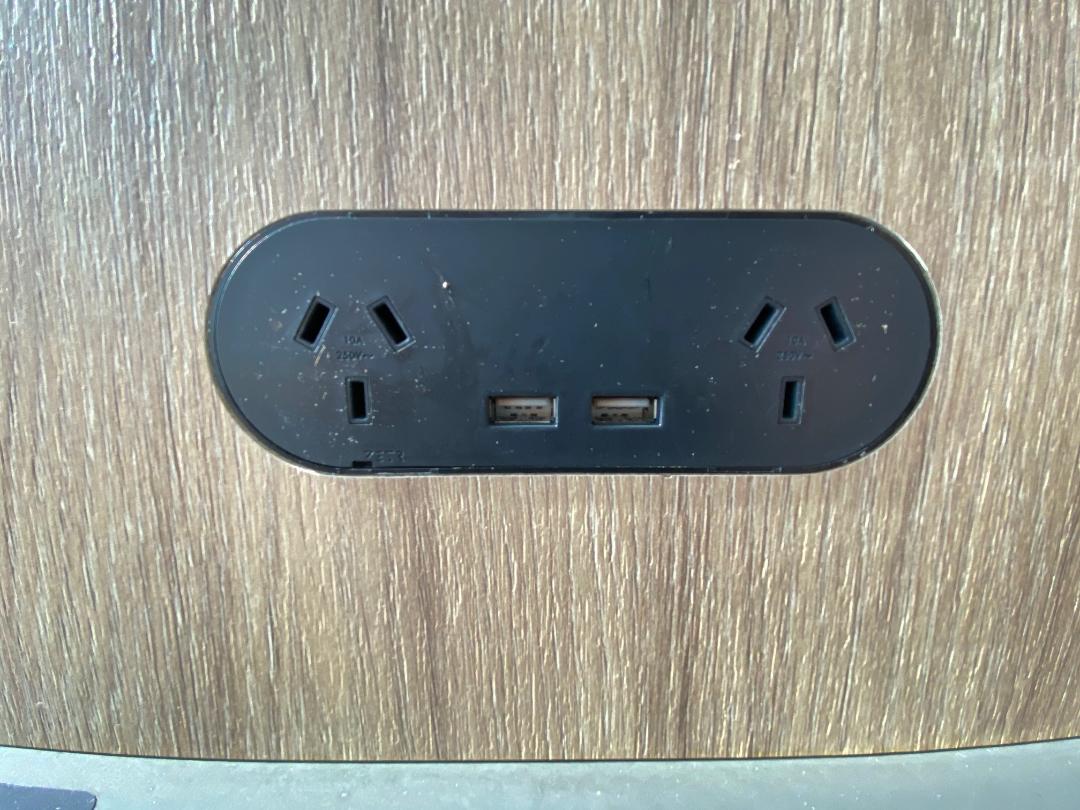 Power socket & USB Ports, Virgin Australia Lounge - Adelaide Airport