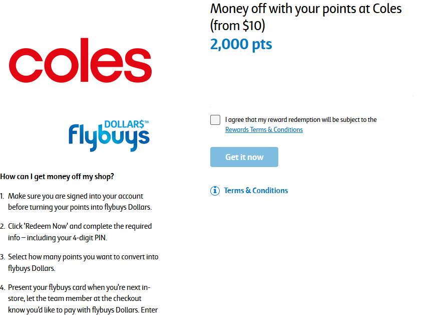 flybuys dollars off