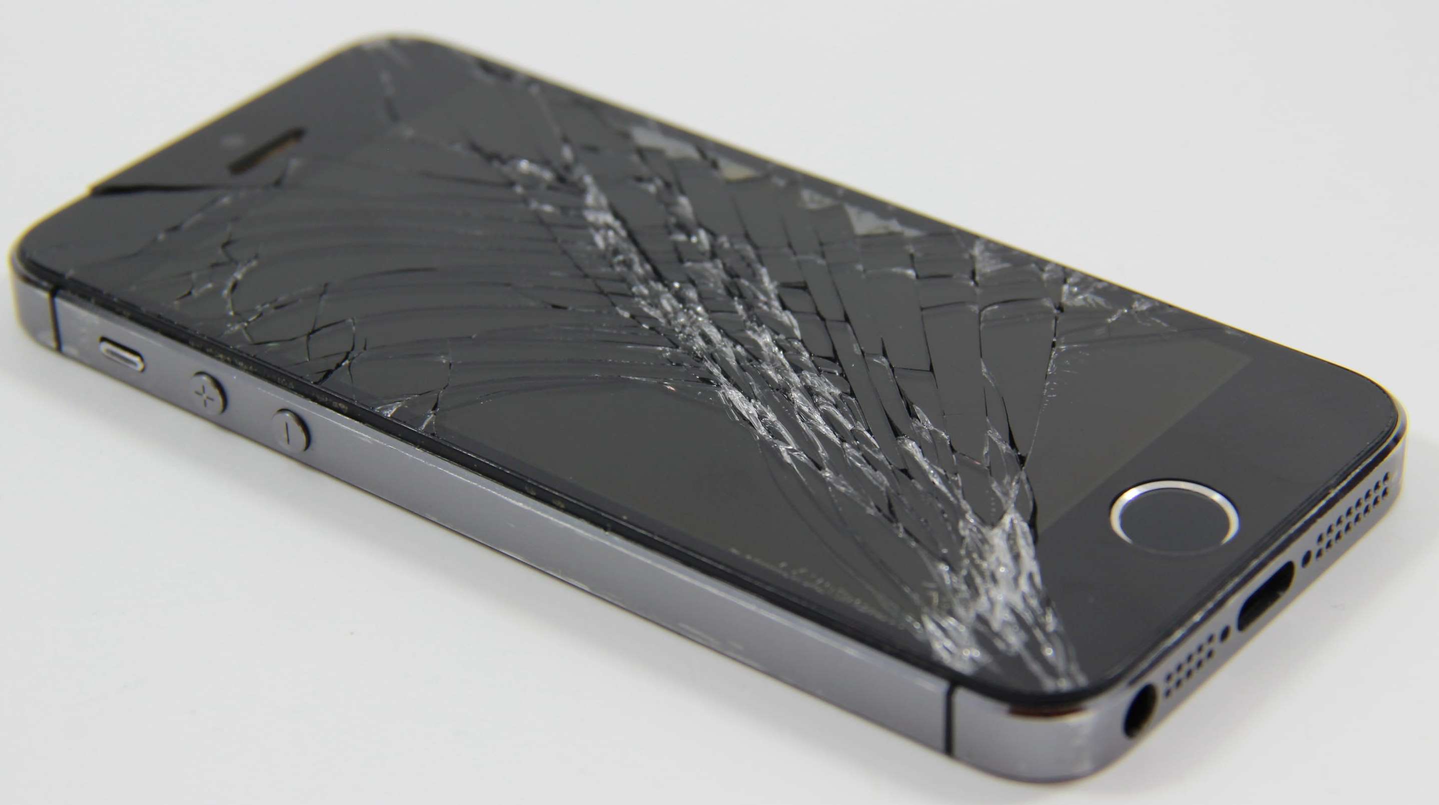 Shattered iPhone screen